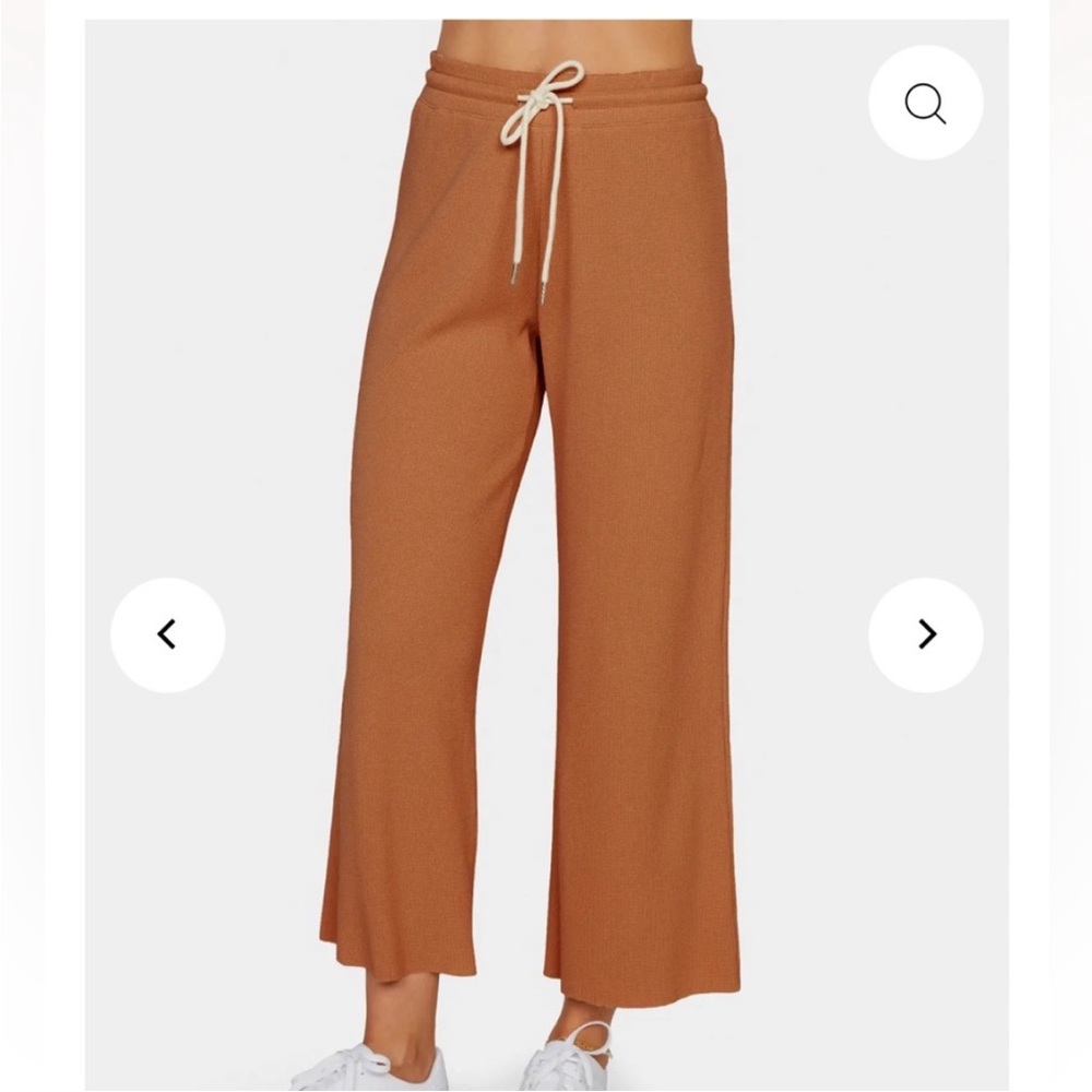 MATE The Label Organic Thermal Wide Leg Pant - Size Small in Sedona